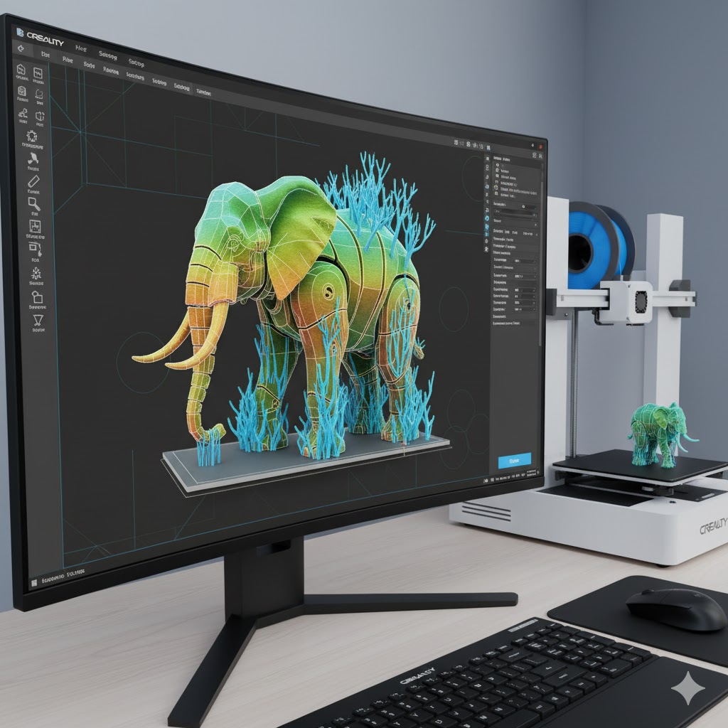 Best And Easy 3D Printing Ideas for Beginners in 2025 Printing Ideas for Articulated Elephant through creality slicer