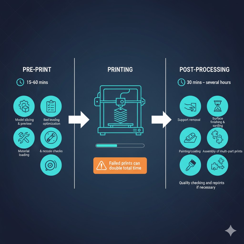 How Long Does It Take To 3D Print Something? Beyond the Print Button: Total Project Time