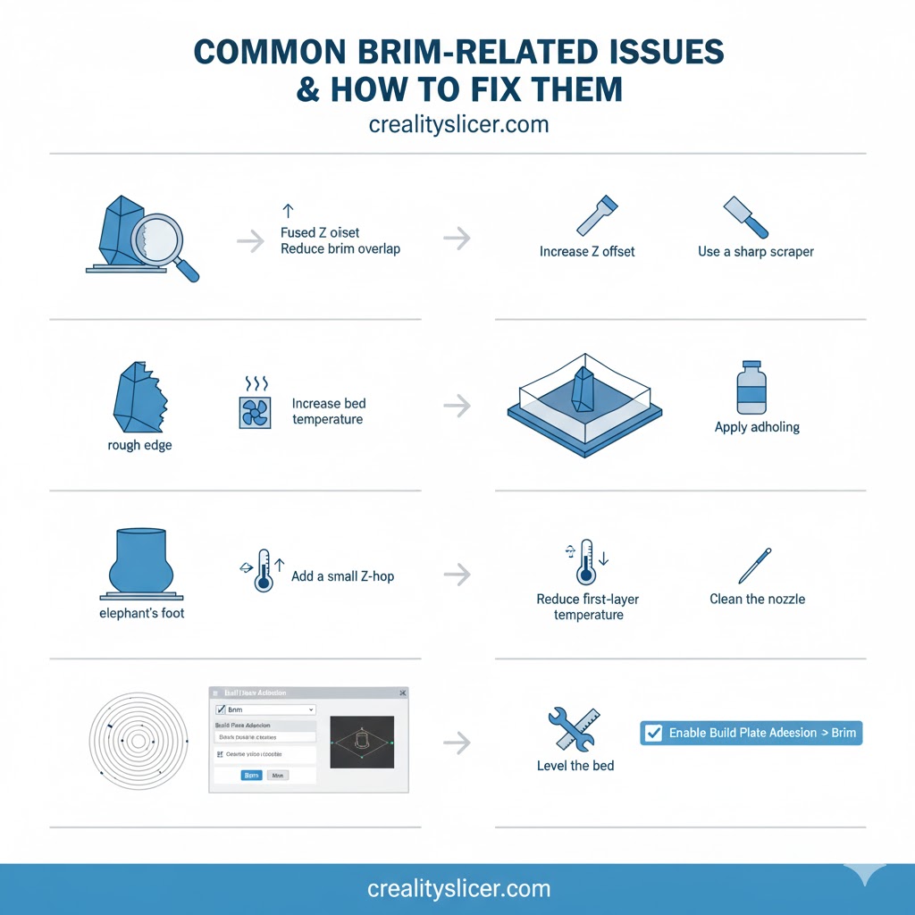 How Does a 3D Printing Brim Work to Improve Bed Adhesion and Prevent Warping in Prints? Common Brim-Related Issues & How to Fix Them