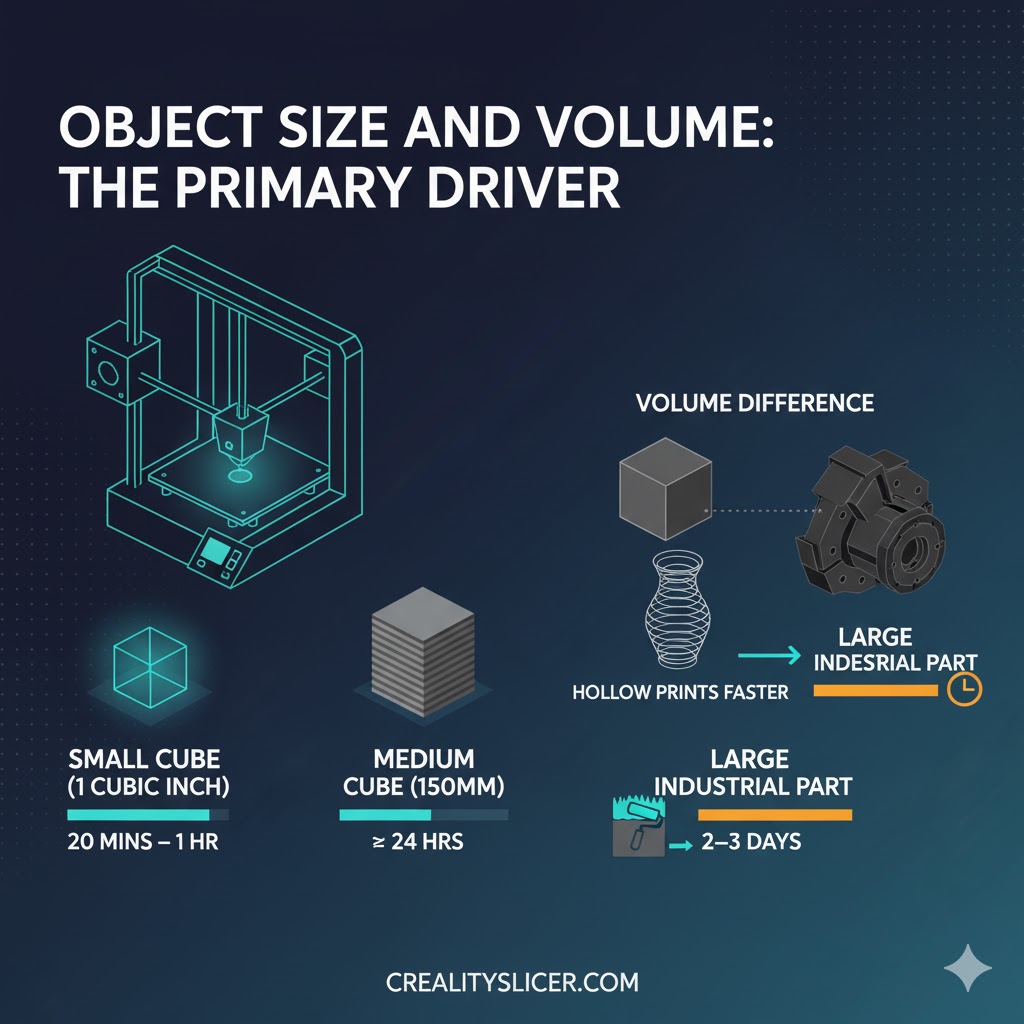 How Long Does It Take To 3D Print Something? Object Size and Volume: The Primary Driver