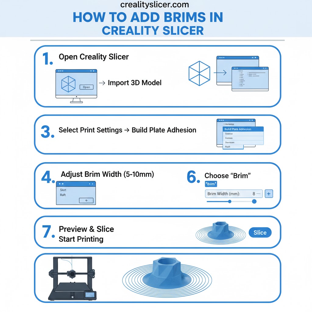 How Does a 3D Printing Brim Work to Improve Bed Adhesion and Prevent Warping in Prints? how to add brim in creality slicer